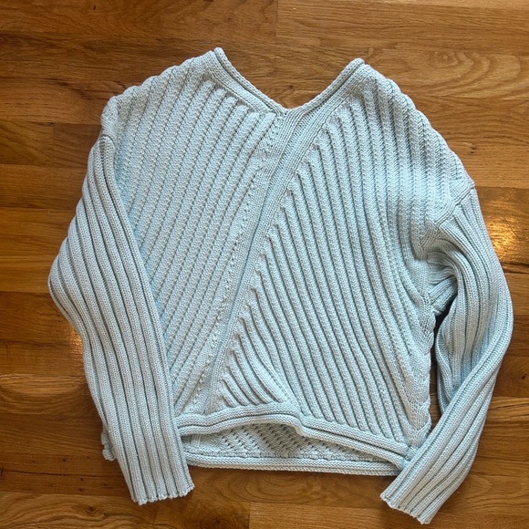 Nomi Sky Blue V-Neck Sweater - Picture 6 of 7